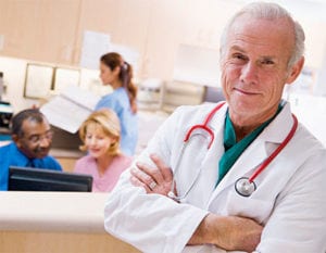 Doctor portrait at hospital