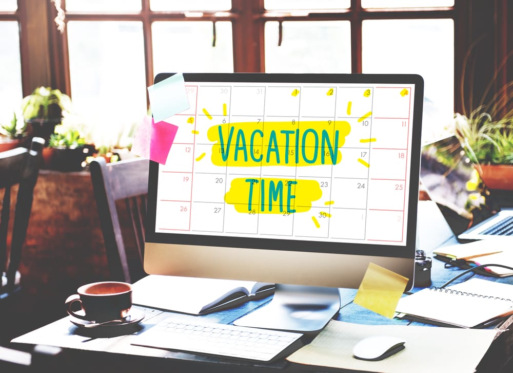 comuter screen vacation time wording