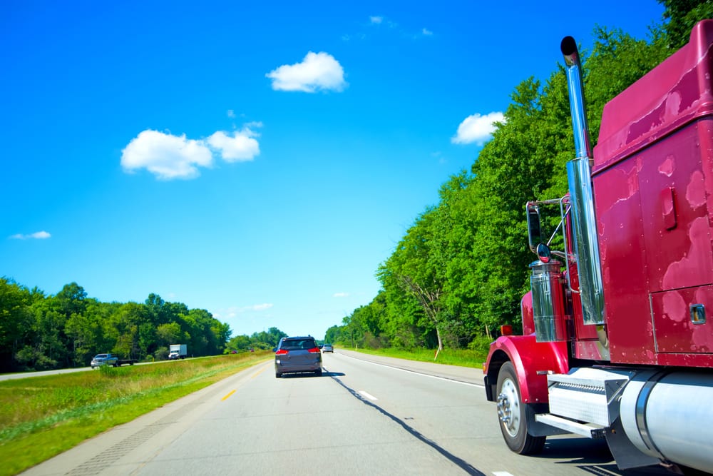 trucker trailer on the road