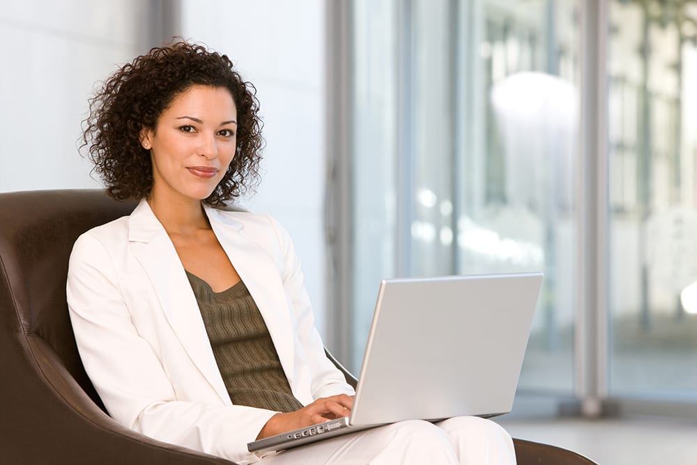 business woman on laptop